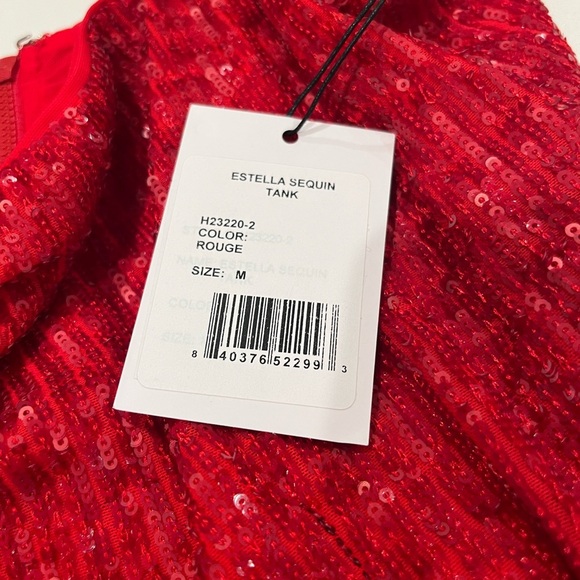 NWT Generation Love Estella Sequin Crop Tank Top Rouge Red M - Picture 6 of 6